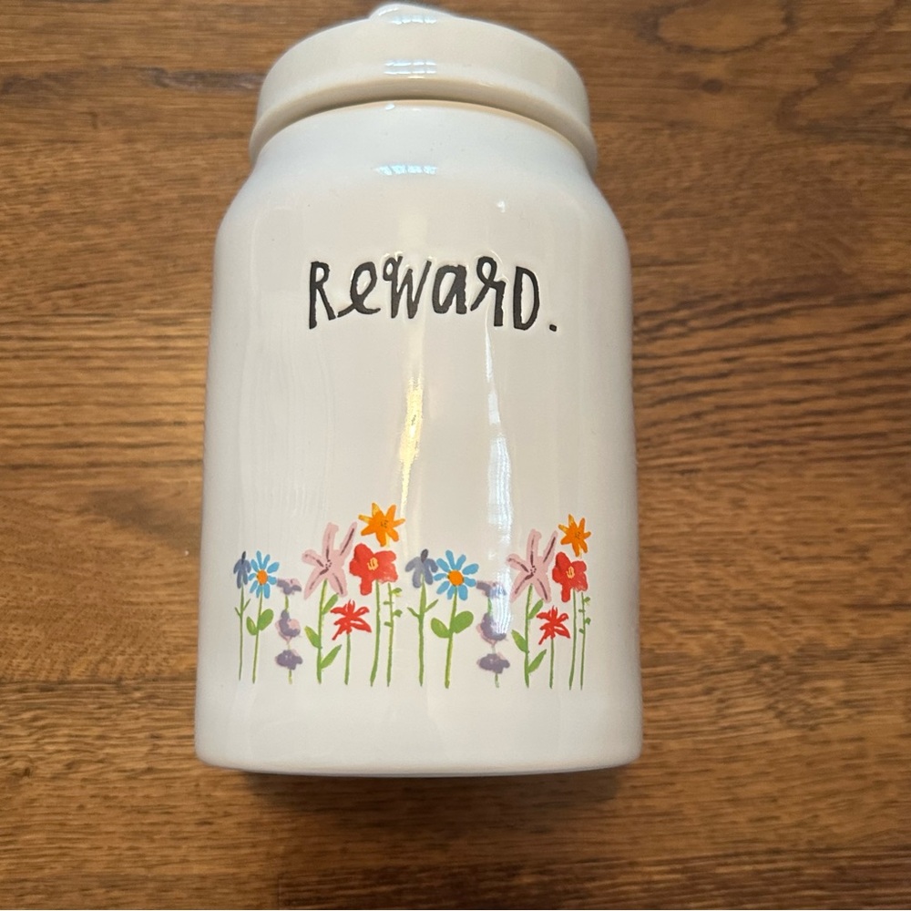 Rae Dunn Floral Ceramic Jar with Lid